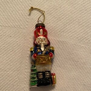 Festive Nutcracker Ornament - Red, Blue, Gold